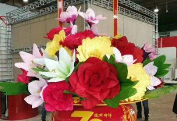 企業花籃雕塑優價，村標概念，廣場花籃雕塑異型精品