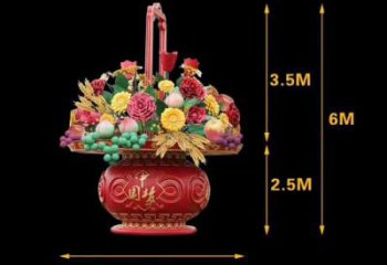 雕塑花籃景觀制造，街景小品，景觀裝飾鐵藝花籃雕塑優(yōu)價(jià)