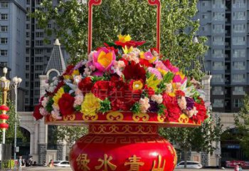 花籃雕塑訂做，景觀雕塑，戶外城市花籃雕塑擺放