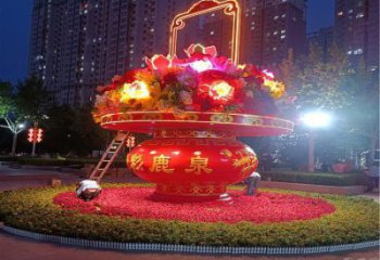花籃雕塑定做，公園小品，城市花籃雕塑點擊