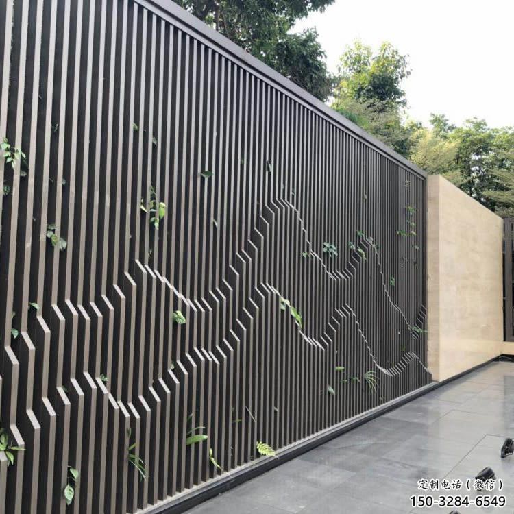 鏤空景墻雕塑，拉絲工藝不銹鋼雕塑