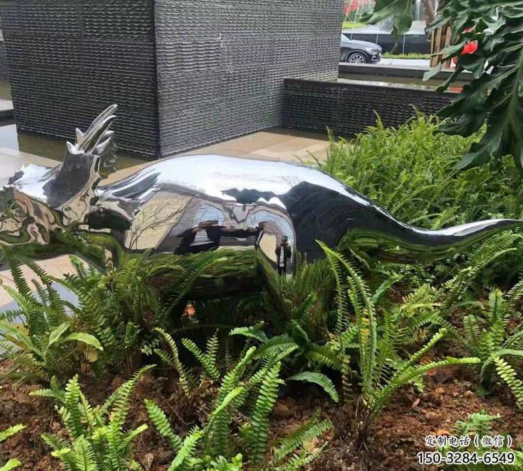 藝術恐龍雕塑觀賞型，街景小品，鏡面恐龍雕塑主題常用