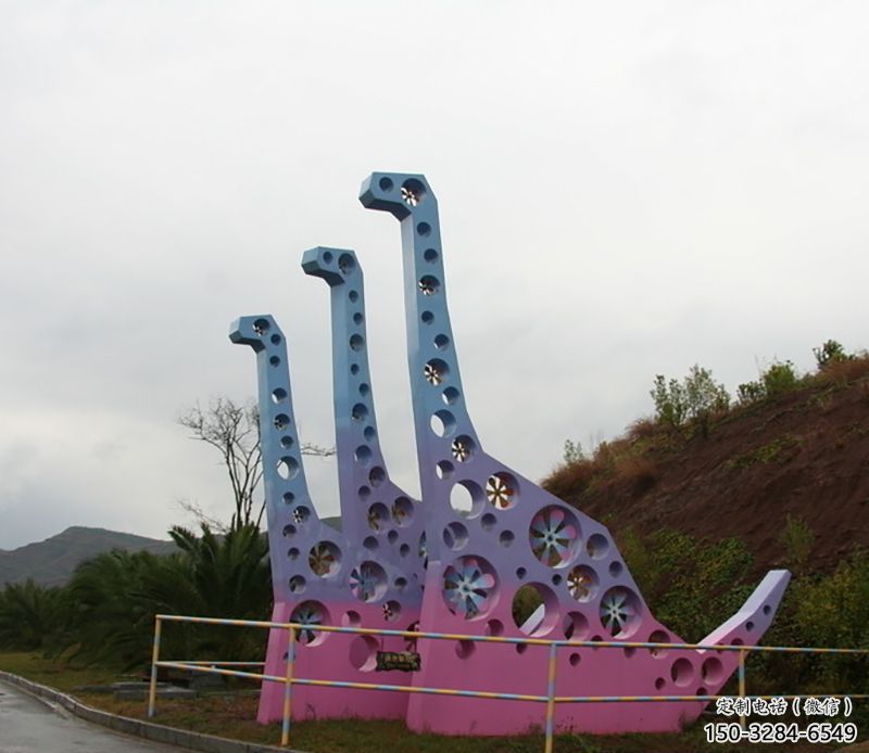 恐龍雕塑展品，景觀概念，鏤空恐龍骨架雕塑優選