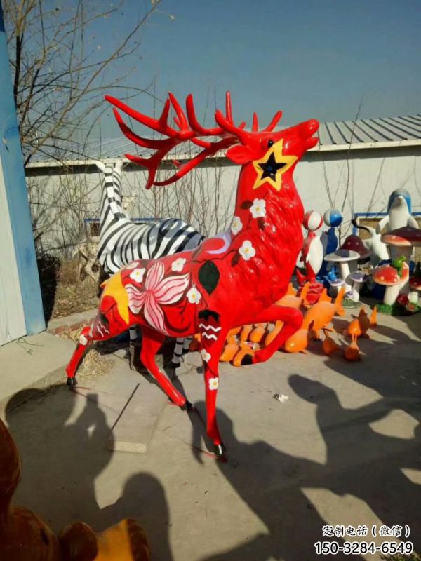梅花鹿方案精品，景觀雕塑，玻璃鋼梅花鹿雕塑生產商