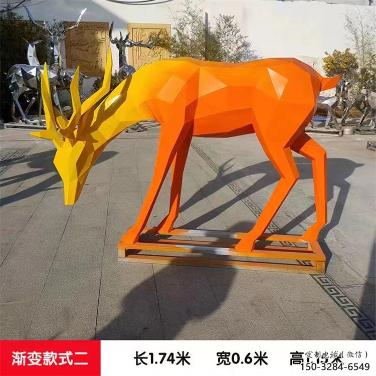 小鹿雕塑訂做，景區雕塑，烤漆小鹿雕塑定價