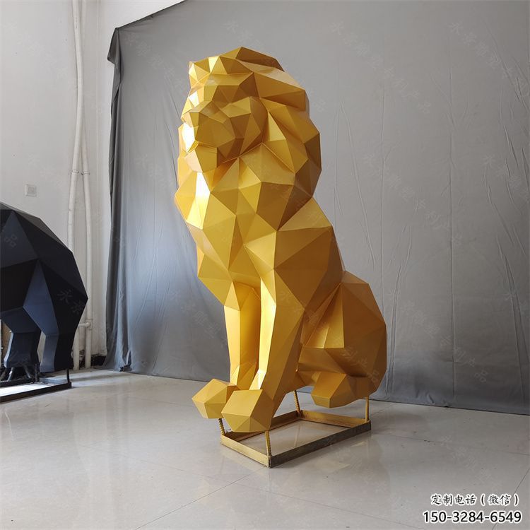 景觀獅子雕塑供應，切面動物雕塑，不銹鋼獅子雕塑供求