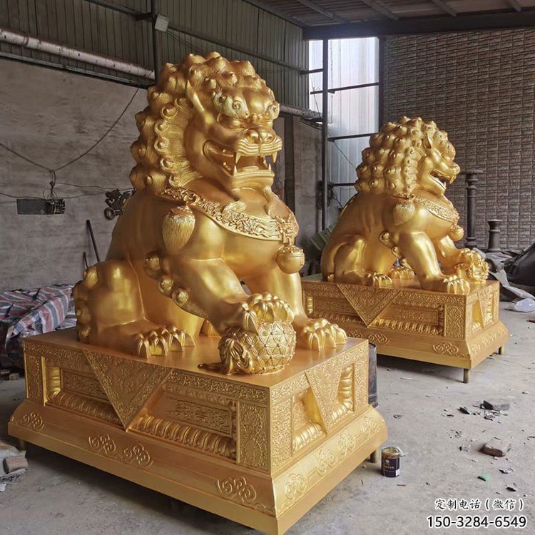獅子雕塑制造商,黃銅動物小品,鑄銅蹲獅雕塑定制 獅子雕塑制造商,黃銅動物小品,鑄銅蹲獅雕塑定制