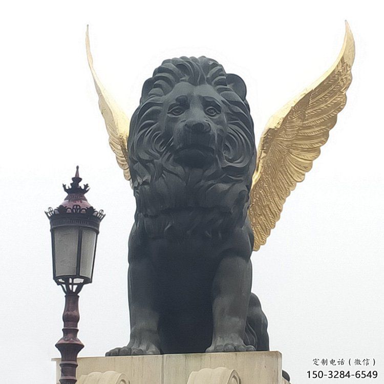 大型獅子雕塑制造商，戶外擺件，軟裝飛獅雕塑定制