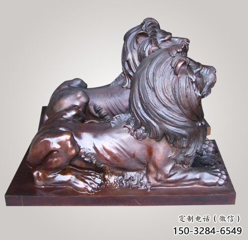 紅銅獅子方案精品，景觀雕塑，房地產趴獅雕塑生產商