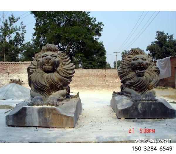 戶外獅子雕塑優(yōu)價(jià)，景觀概念，趴獅雕塑制作精品