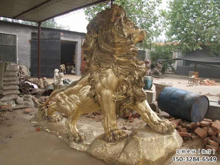 純銅仿古獅子雕塑，動物雕塑，大型走獅雕塑標(biāo)準(zhǔn)