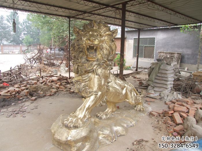 門口獅子雕塑點(diǎn)擊，地標(biāo)動(dòng)物擺件，走獅雕塑承接