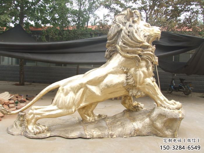 獅子雕塑通用，街頭雕塑，黃銅走獅雕塑標準