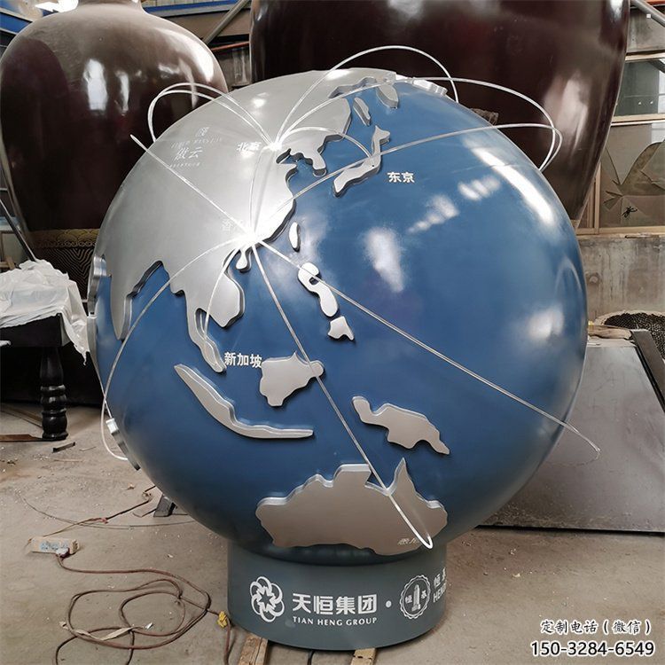 地球雕塑指用，白鋼構件，不銹鋼地球雕塑廠家提供