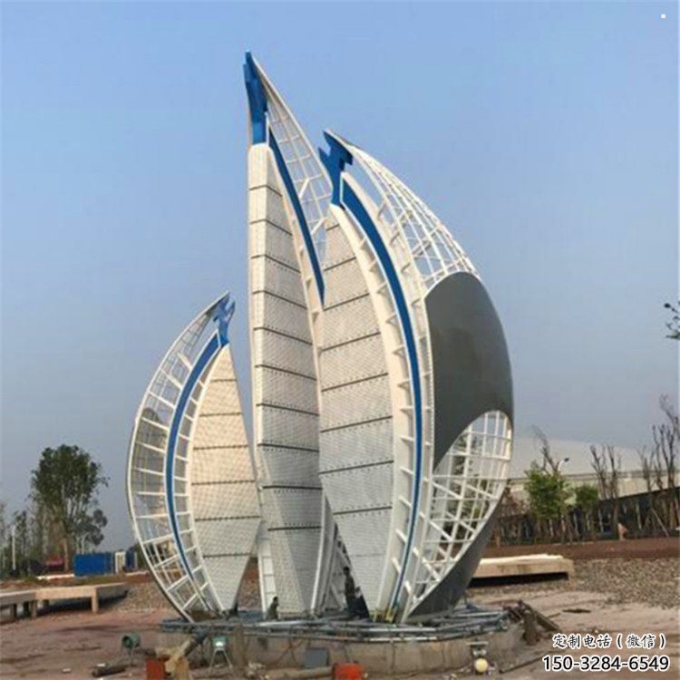 戶外帆船雕塑，鍍金歐式雕塑，鍍金工藝