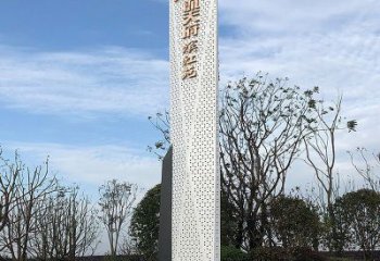 鏤空工藝導向牌雕塑，不銹鋼鏤空工藝制作