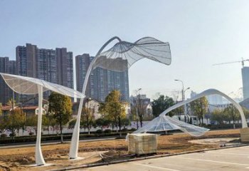 花型廊架雕塑，不銹鋼景觀廊架雕塑小品