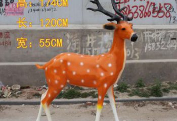 公園小鹿雕塑，彩繪工藝，玻璃鋼動物雕塑廠家