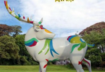 廣場小鹿雕塑，彩繪工藝，彩繪動物雕塑