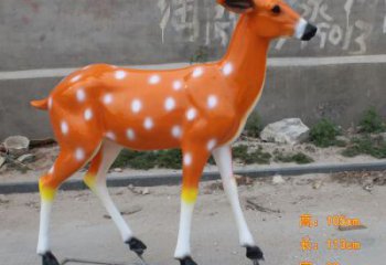 廣場小鹿雕塑，彩繪工藝，玻璃鋼動物雕塑廠家