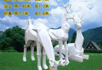 小鹿雕塑訂做，動物雕塑，抽象小鹿雕塑生產廠家