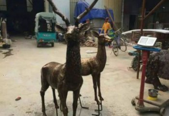 銅鹿雕塑，鑄銅動物雕塑