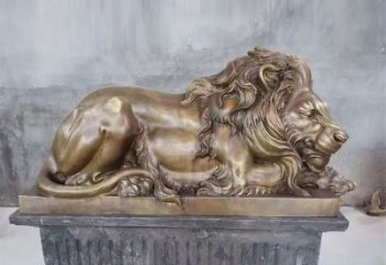 鑄銅獅子雕塑供求，景觀裝飾雕塑，戶外趴獅雕塑制造商