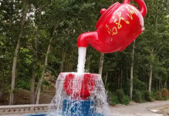 彩繪吊壺天壺雕塑，標(biāo)識雕塑，大型吊壺雕塑公司