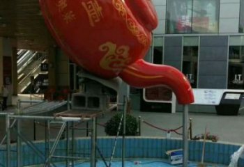 水景吊壺雕塑，懸空方式，抽象吊壺雕塑制作