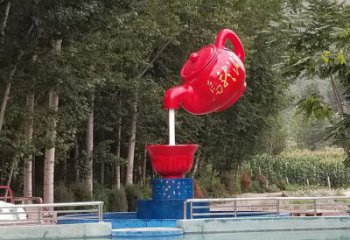 懸空吊壺雕塑，水景雕塑，景觀流水天壺雕塑廠家
