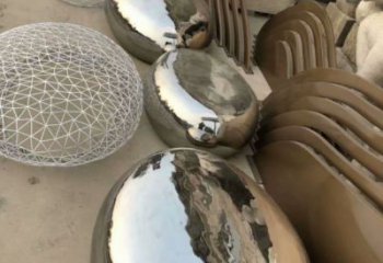 廣場坐凳雕塑，抽象景觀雕塑，鏡面效果