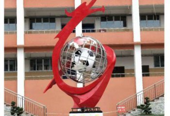 地球儀雕塑預定，校園雕塑，不銹鋼地球儀噴泉雕塑承接