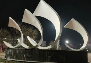 農村帆船雕塑，烤漆景觀雕塑，抽象效果