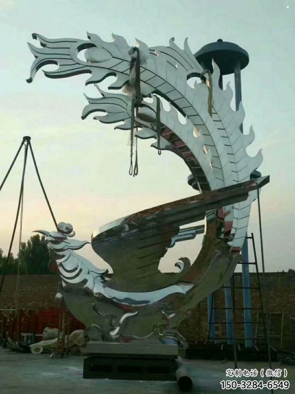 景觀鳳凰雕塑供求，美陳雕塑，藝術不銹鋼鳳凰雕塑優選