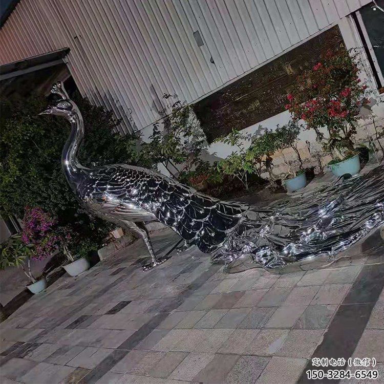 現代鳳凰雕塑展品，室外軟裝，不銹鋼鳳凰雕塑訂做廠家