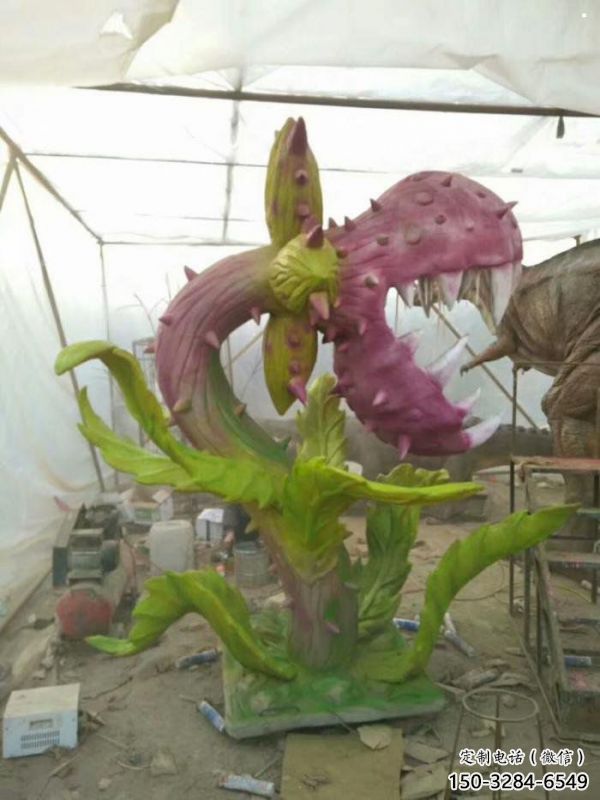 食人花雕制作，廣場系列，彩繪食人花雕塑優選