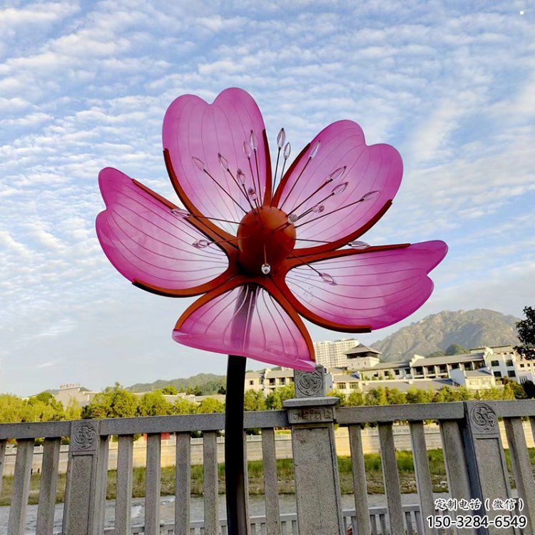 桃花雕塑生產(chǎn)廠家，村標(biāo)概念，烤漆桃花雕塑承接