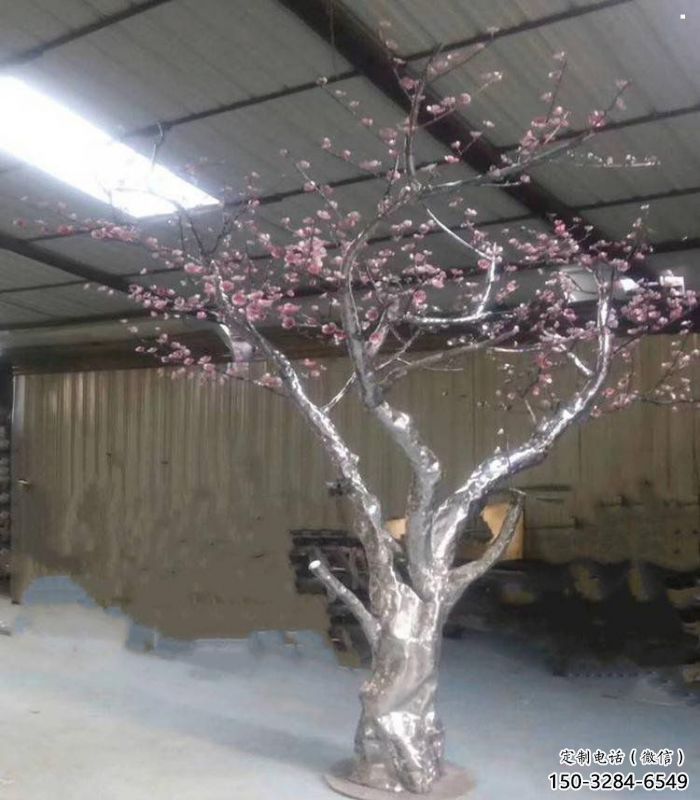 櫻花雕塑優(yōu)選，城市裝飾，不銹鋼櫻花雕塑訂做廠家