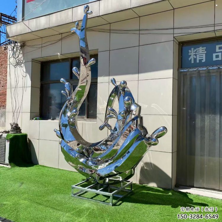 海浪雕塑制造廠家,鏡面工藝,不銹鋼材質 海浪雕塑制造廠家,鏡面工藝,不銹鋼材質