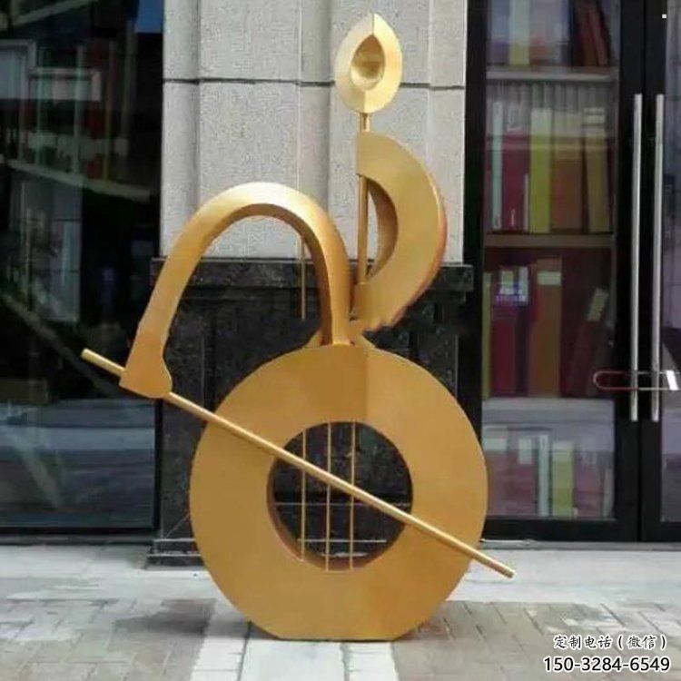 提琴雕塑點(diǎn)擊，多彩藝術(shù)，不銹鋼提琴雕塑訂做承接