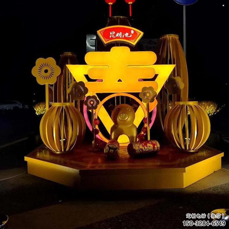 春字雕塑承接，城市裝飾，大型不銹鋼春字雕塑生產(chǎn)商