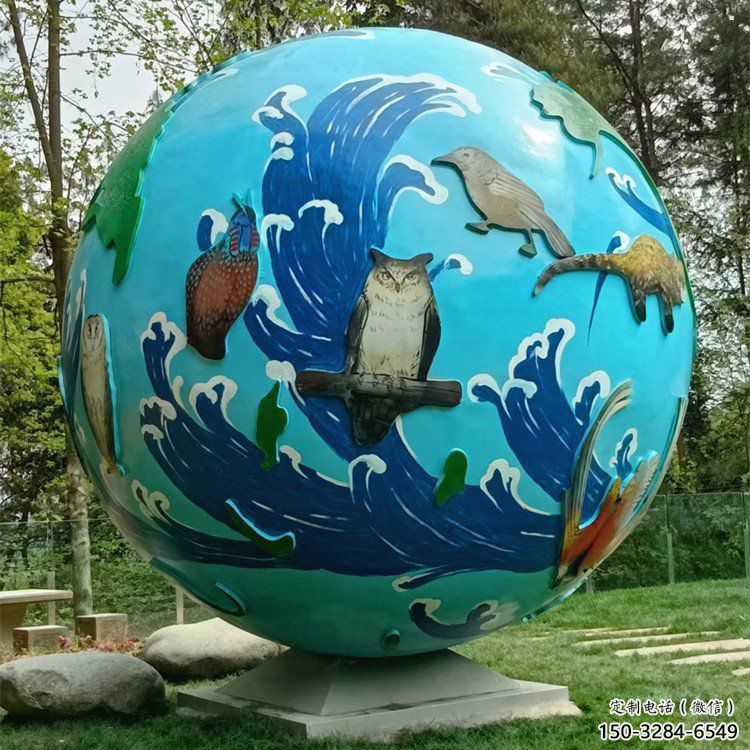 鏤空球雕塑點擊，中式工藝，烤漆鏤空球雕塑供給