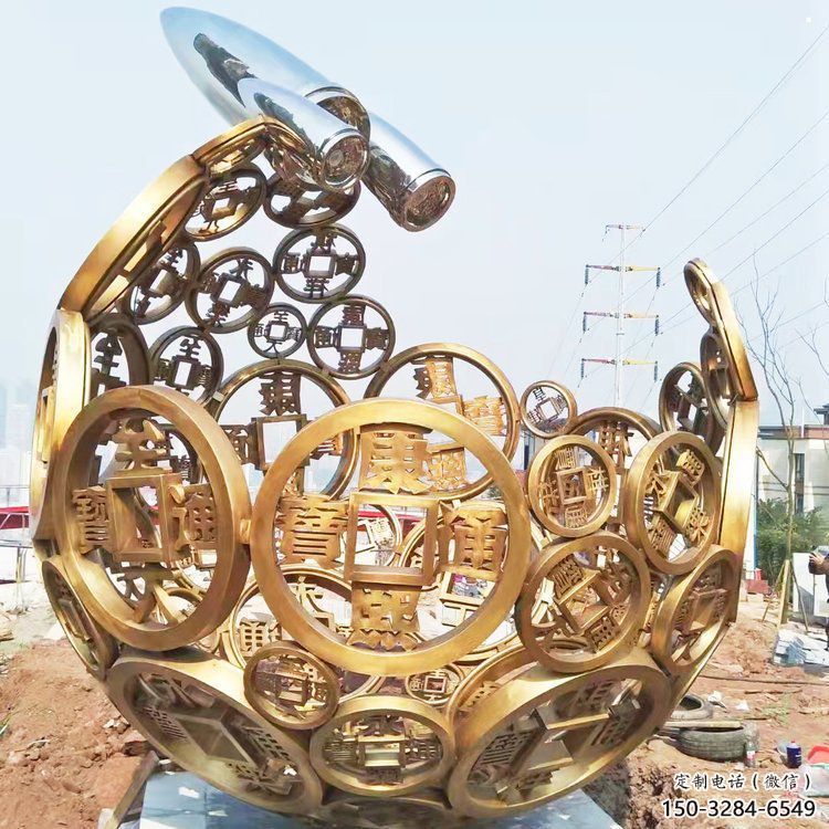 空心球雕塑制造商，露天雕塑，鏤空空心球雕塑訂做廠家
