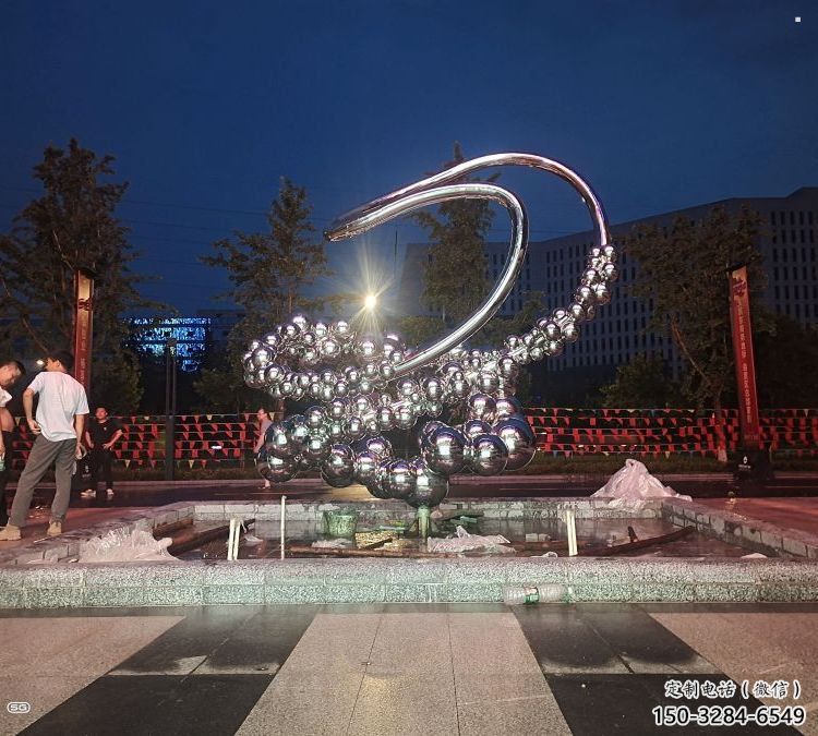 原子球雕塑選用，彩鋼制作，不銹鋼原子球雕塑制造商