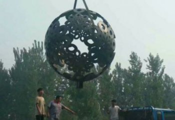 球體雕塑廠家優選，陸地擺件，不銹鋼球體雕塑供應