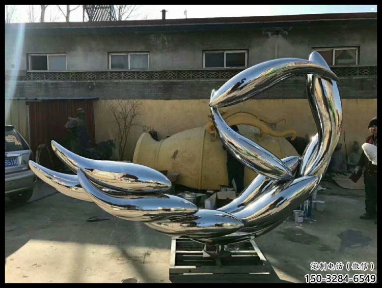 絲帶雕塑優(yōu)選，陸地擺件，藝術不銹鋼絲帶雕塑供應