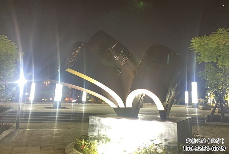 銅書籍雕塑指用，小區擺件，銅書籍雕塑制作廠家