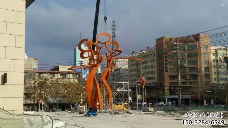 金屬鏤空樹雕塑制造商，鋼管組合，烤漆樹雕塑優選