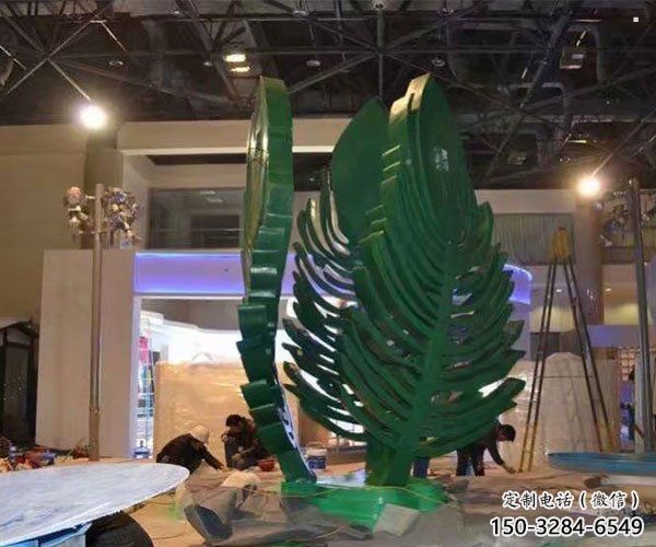 樹葉雕塑定制，城市裝飾，鐵藝樹葉雕塑廠家承接