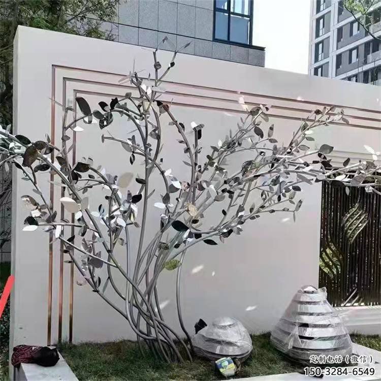 楓樹(shù)雕塑優(yōu)選，白鋼構(gòu)件，不銹鋼楓樹(shù)雕塑工程